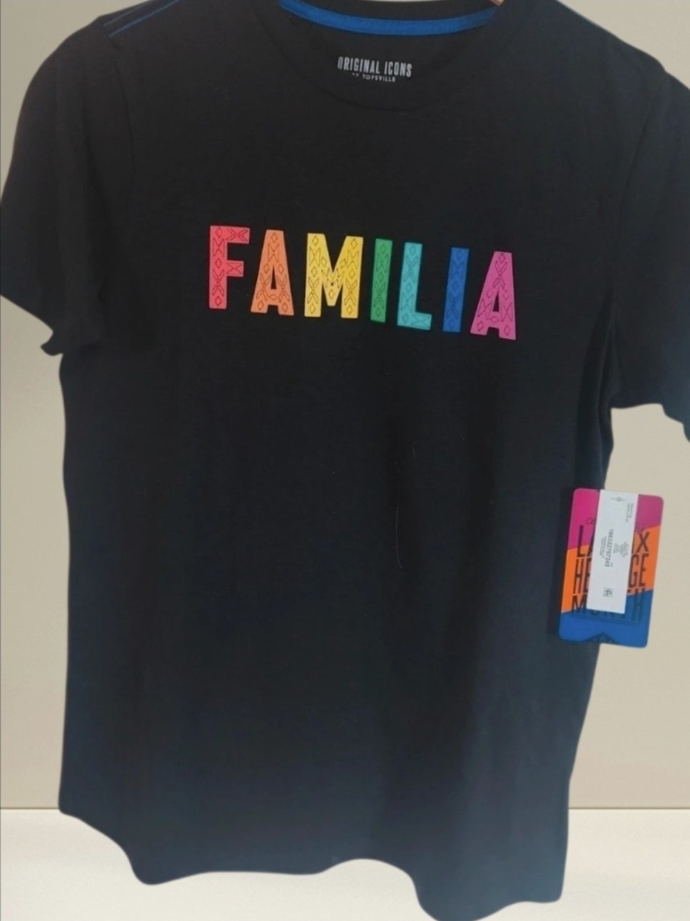 Topsville "FAMILIA" Rainbow Graphic Tee - Kids XL NWT